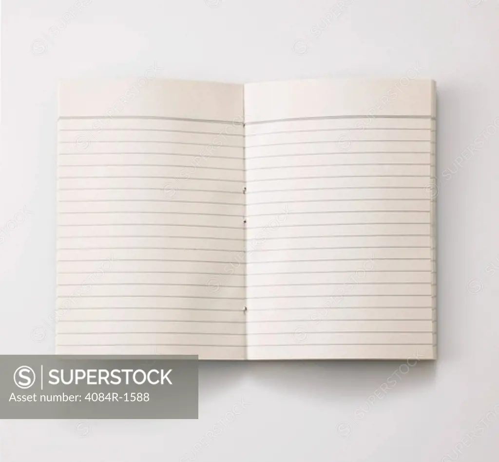 Open Notebook With Lined Pages
