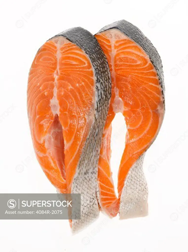 Two Uncooked Salmon Steaks