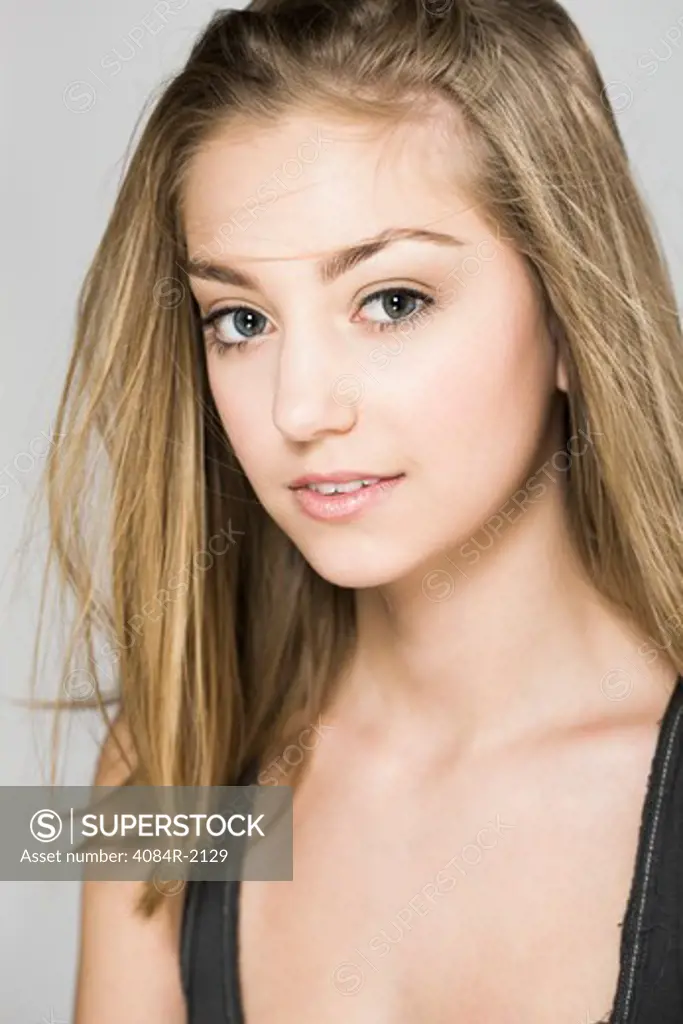 Teenage Girl With Long Blonde Hair,  Portrait