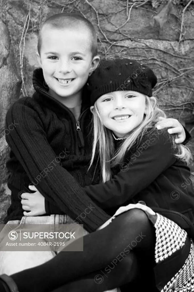 Smiling Boy and Girl, Portrait