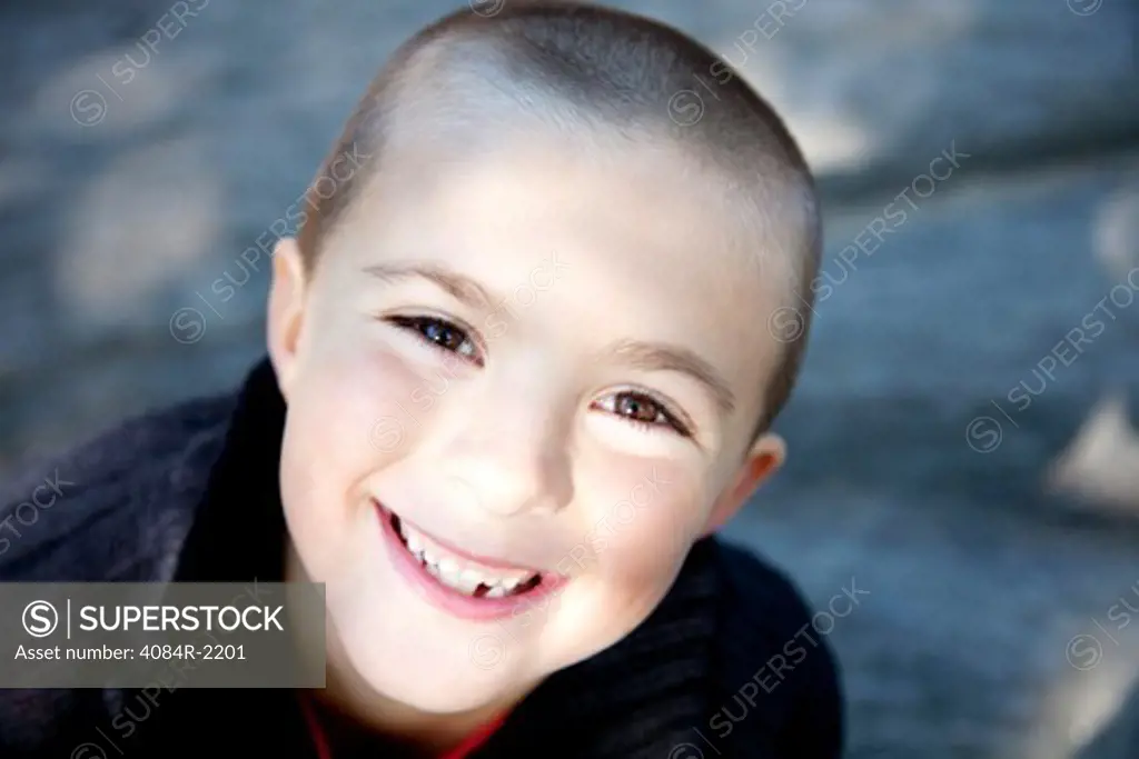 Smiling Boy with Crew Cut