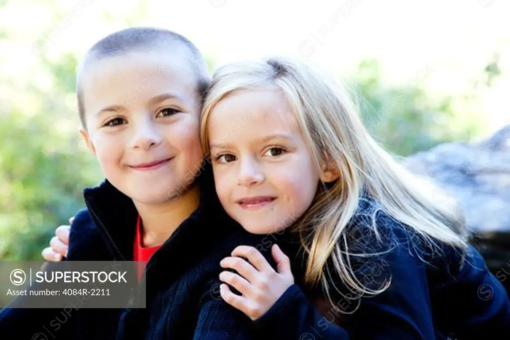 Smiling Boy and Girl, Portrait