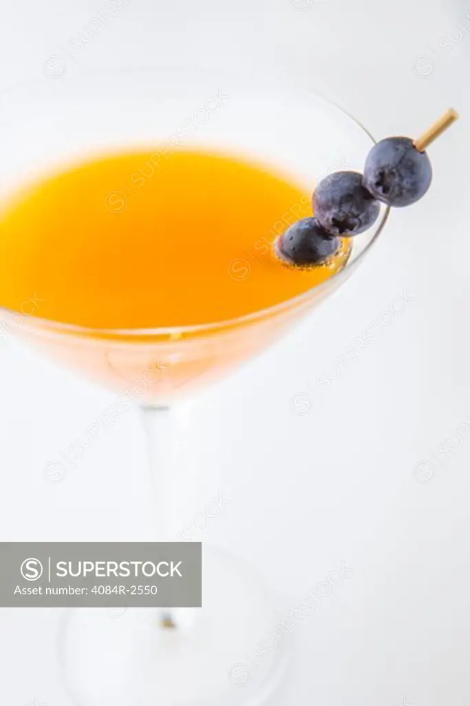 Martini with Blueberries