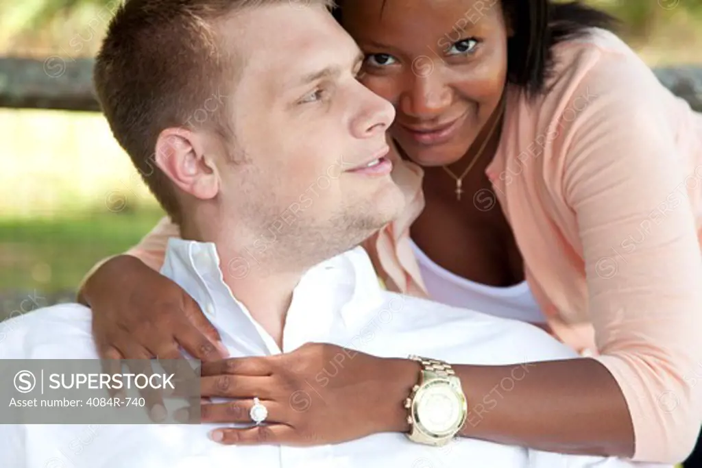 Smiling Interracial Couple