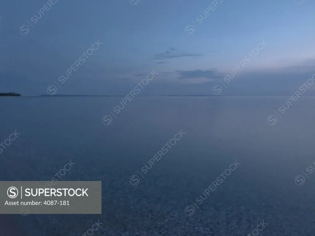 Panoramic view of a lake, Glen Haven Harbor, Glen Arbor, Leelanau County, Michigan, USA