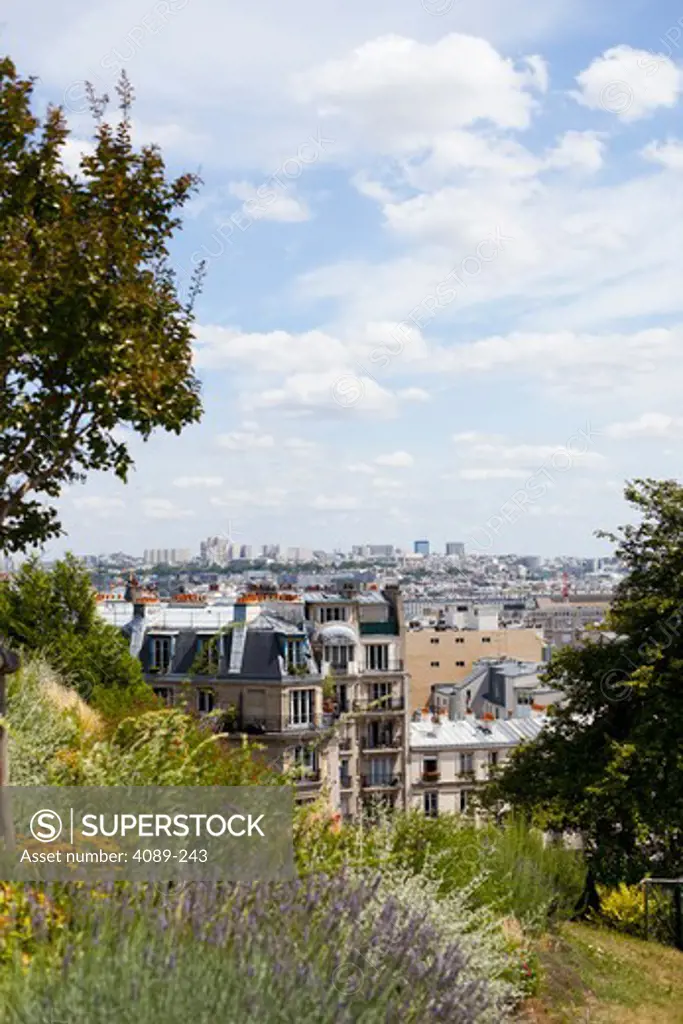 Cityscape viewed from Basilique du Sacre Coeur, Montmartre, Paris, Ile-De-France, France