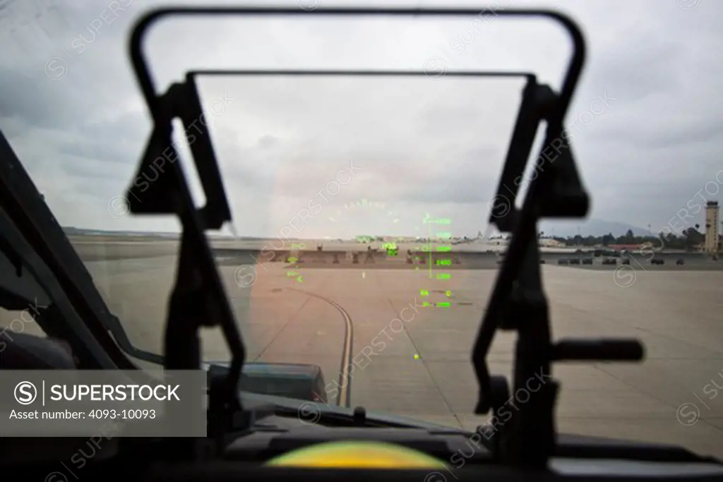 Interior view of the Boeing C-17 showing the cockpit's heads up display. The Boeing (formerly McDonnell Douglas) C-17 Globemaster III is a large military transport aircraft. It was developed for the United States Air Force and is used for rapid strategic airlift of troops and cargo to main operating bases or forward operating base anywhere in the world. It has the ability to rapidly deploy a combat unit to a potential battle area and sustain it with on-going supplies.