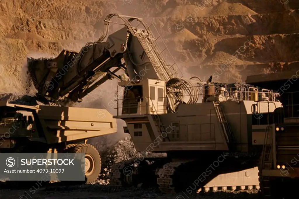 excavator dump truck dusty earth mover quarry mine mining