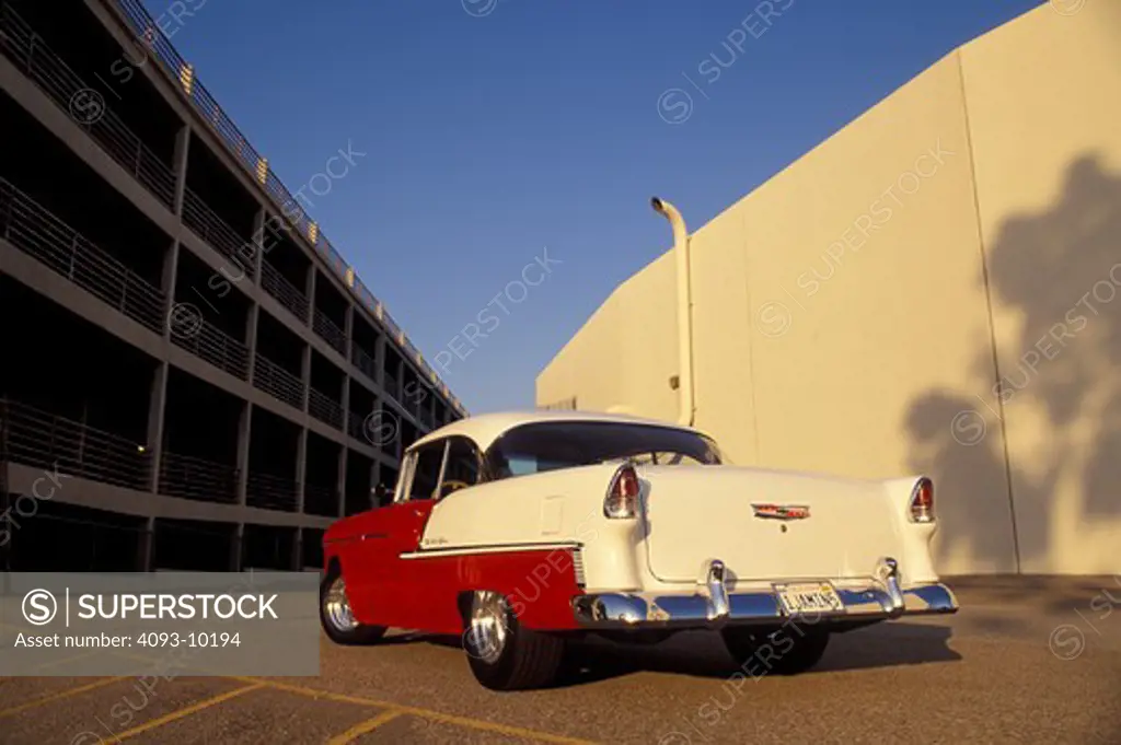 Bel Air 1955 1950s two-tone parking garage Shoebox city