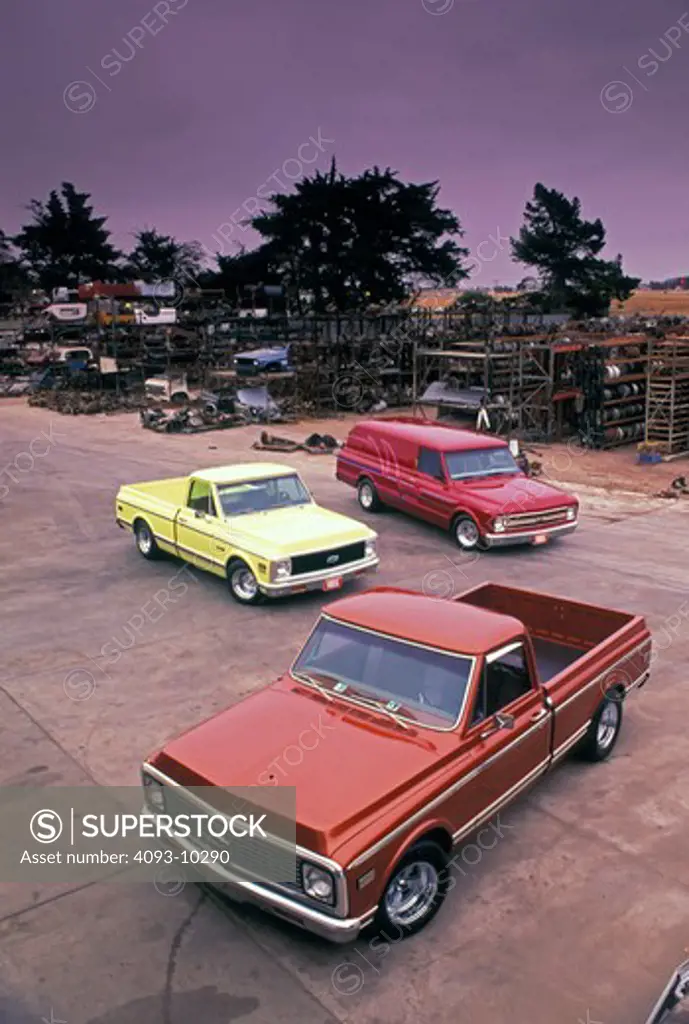 1969 1960s red scrapyard junkyard lowered