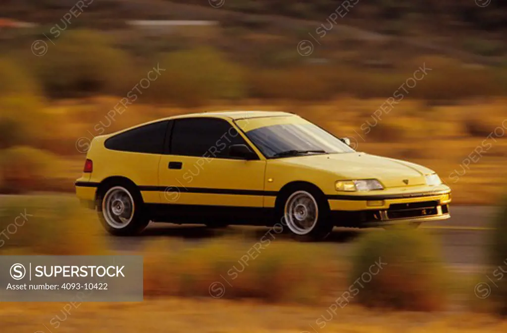 Honda Civic CRX 1991 1990s hatchback yellow