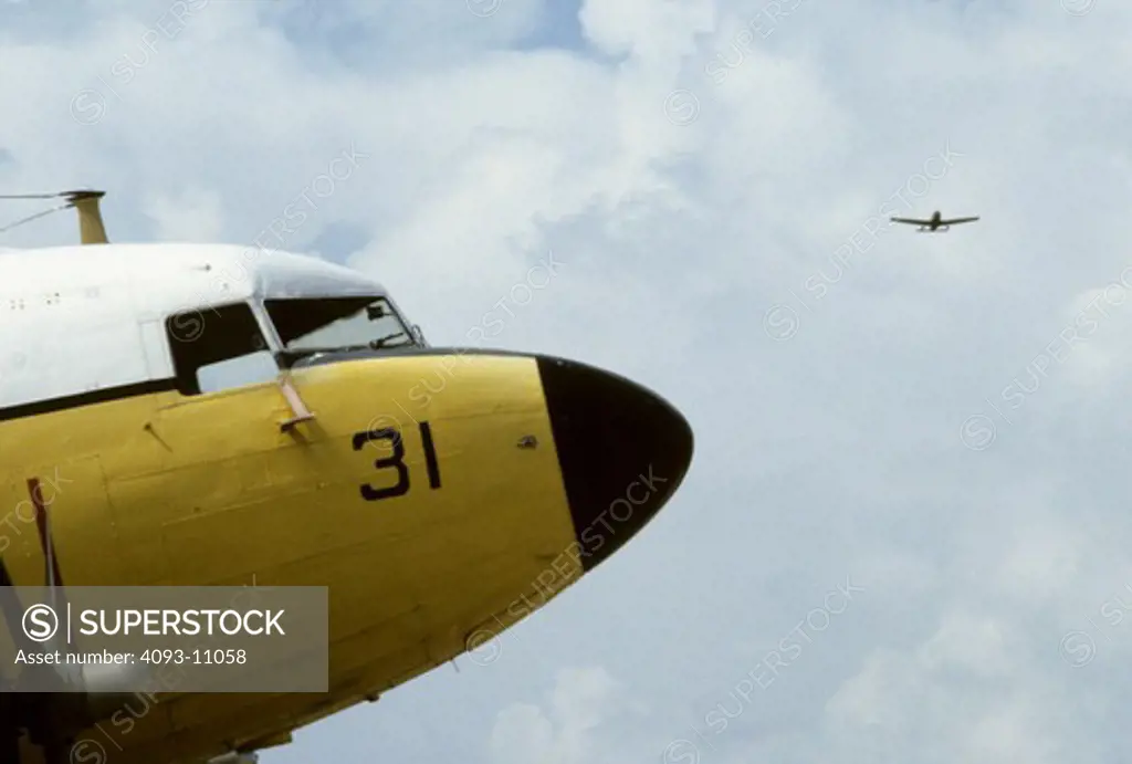 low angle Prop McDonnell Douglas General Aviation Fixed Wing Aviat DC-3 yellow white