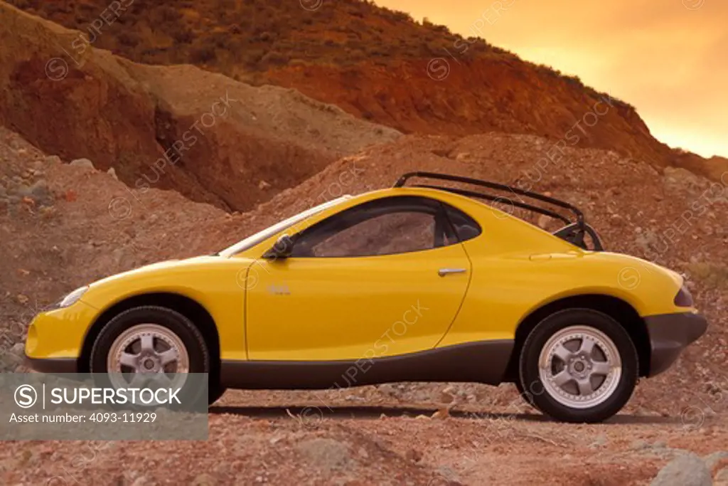 Hyundai HCDIII concept show car prototype yellow profile beauty off-road rocks