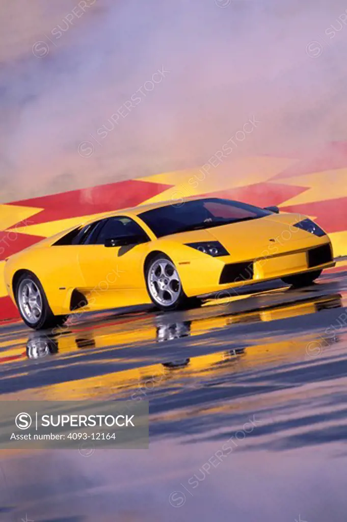 Lamborghini Murcielago 2002 yellow smoke