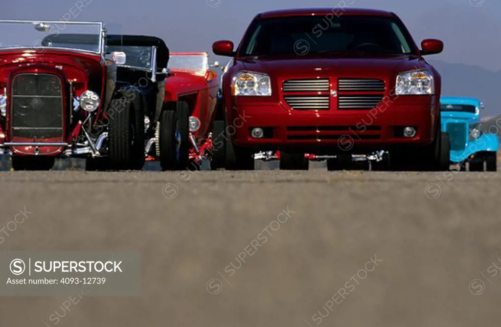 low angle Dodge Magnum 2005 red hot rods