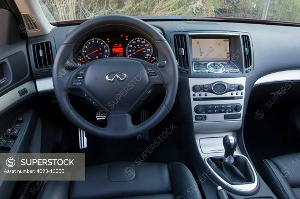2007 red Infiniti G35 Sport sedan  Interior with G-P-S G.P.S. Global Positioning System