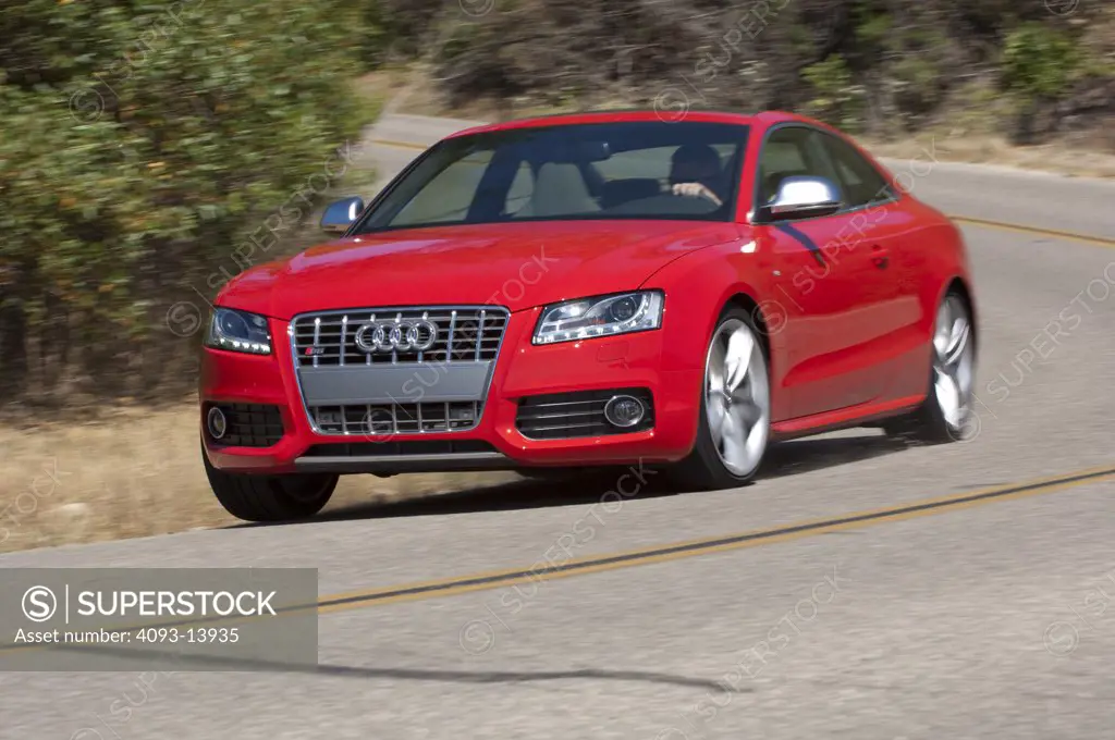 2008 Audi S5 4.2 L Fuel Stratified Injection (FSI) V8 engine, producing 349 hp driving the coast