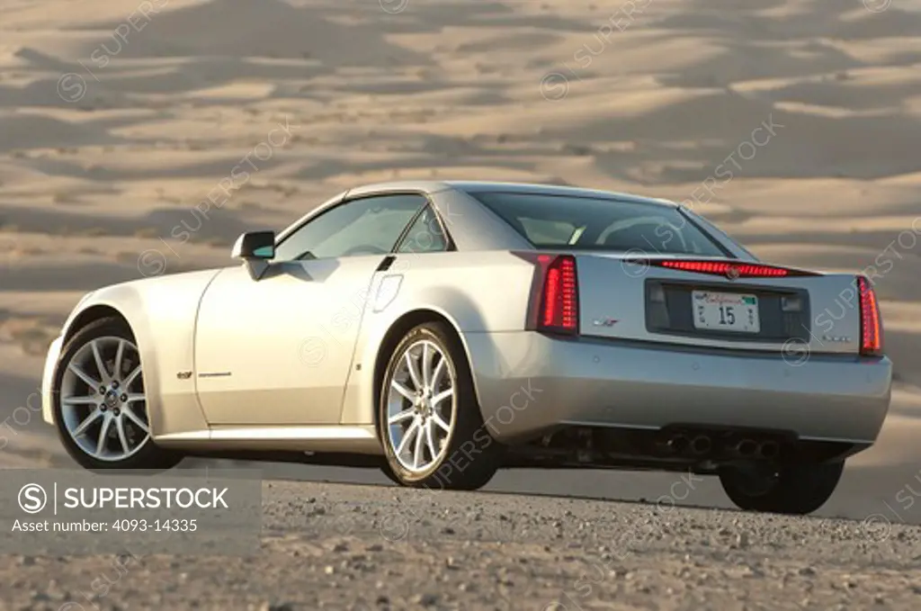 Cadillac XLR-V parked in desert, side view