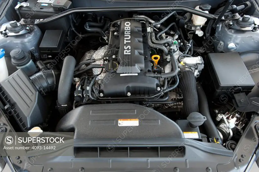 2010 Hyundai Genesis Coupe 2.0T close up on engine