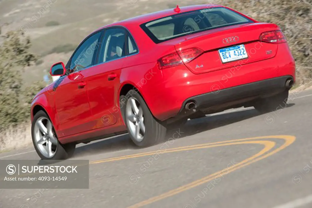 2009 Audi A4 on the road, rear 3/4