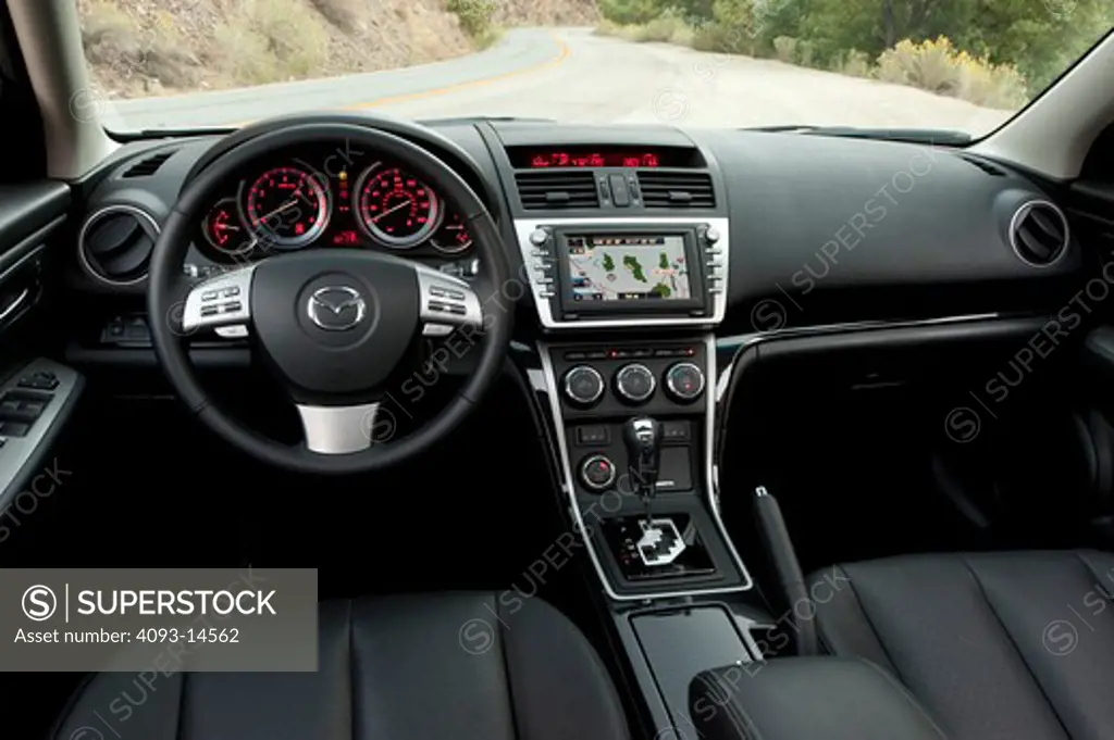 2009 Mazda 6 interior with steering wheel and dash