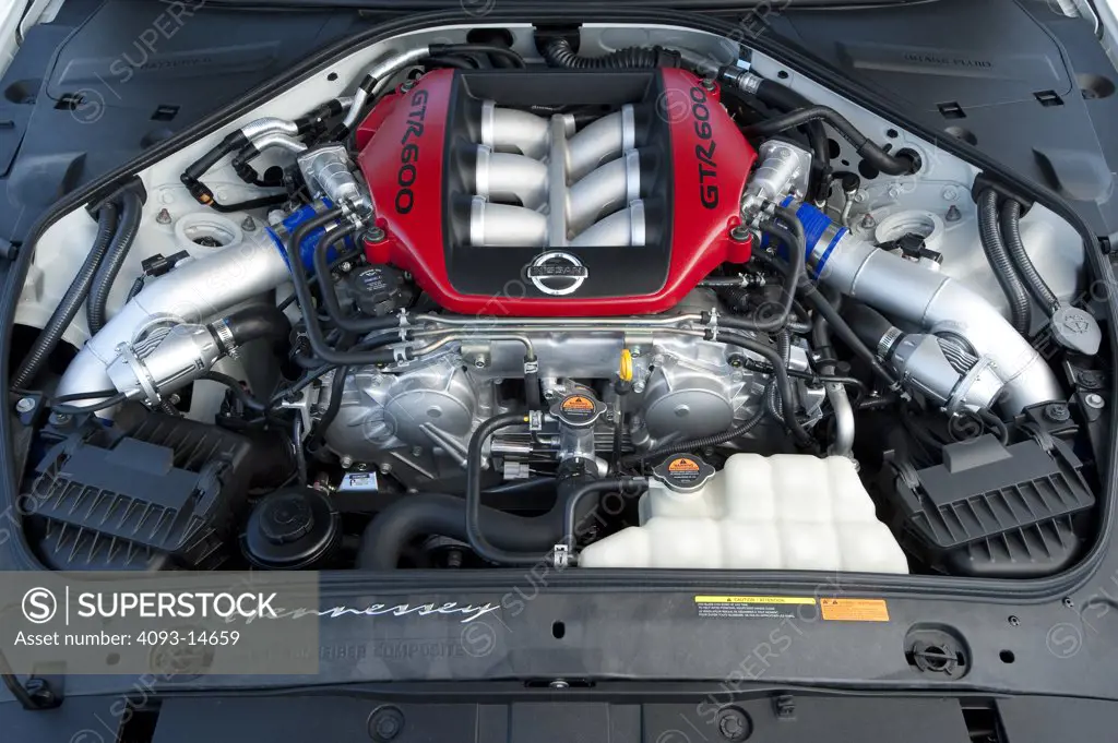 2009 Hennessey Nissan GT-R, close-up on engine