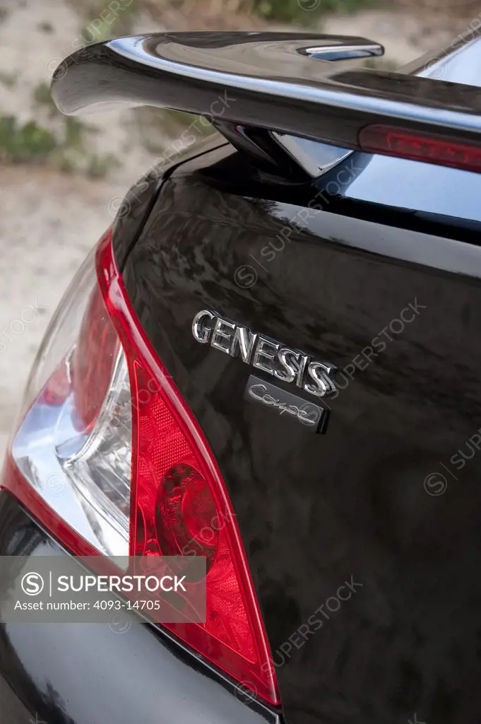2010 Hyundai Genesis Coupe 3.8 V-6 close-up on rear tail