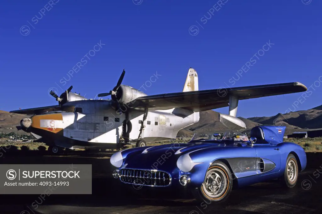Prop Grumman General Aviation Fixed Wing Aviat Airplanes Corvette SR-2 1957 1950s blue HU-16 Albatross silver street German