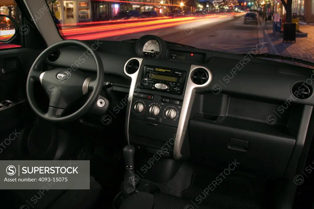 interior Scion xB 2005 steering wheel controls dashboard black