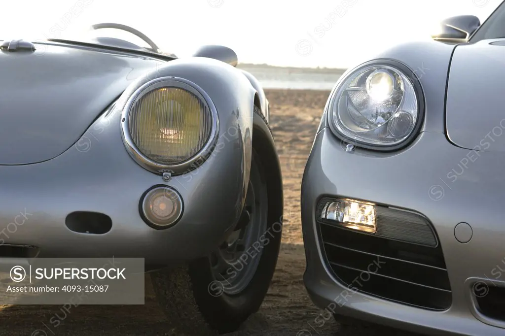 detail German Manufacturers European Manufacturers 2006 Porsche Boxster S 1954 550 Spyder silver 1950s headlights