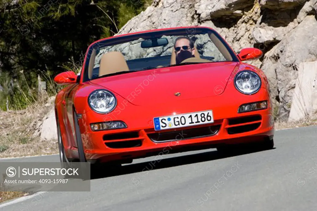 Porsche 911 Carrera 2006 red rocky cornering handling