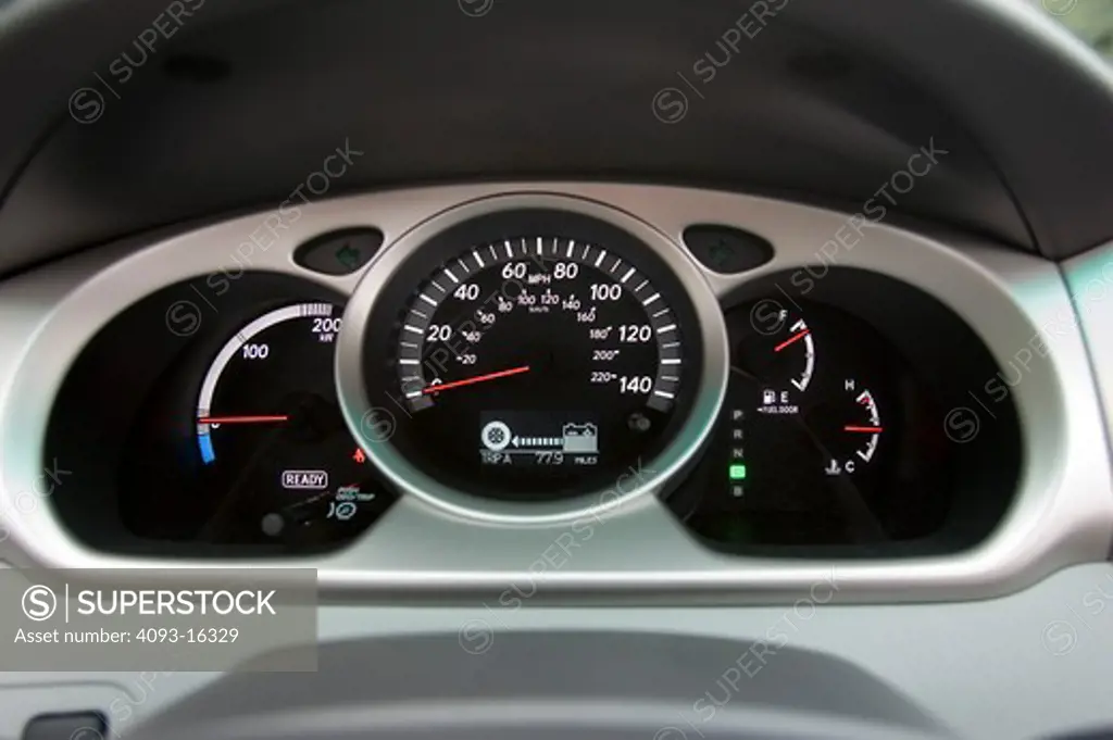 interior Hybrid Toyota Highlander 2006 gauges speedometer silver trim