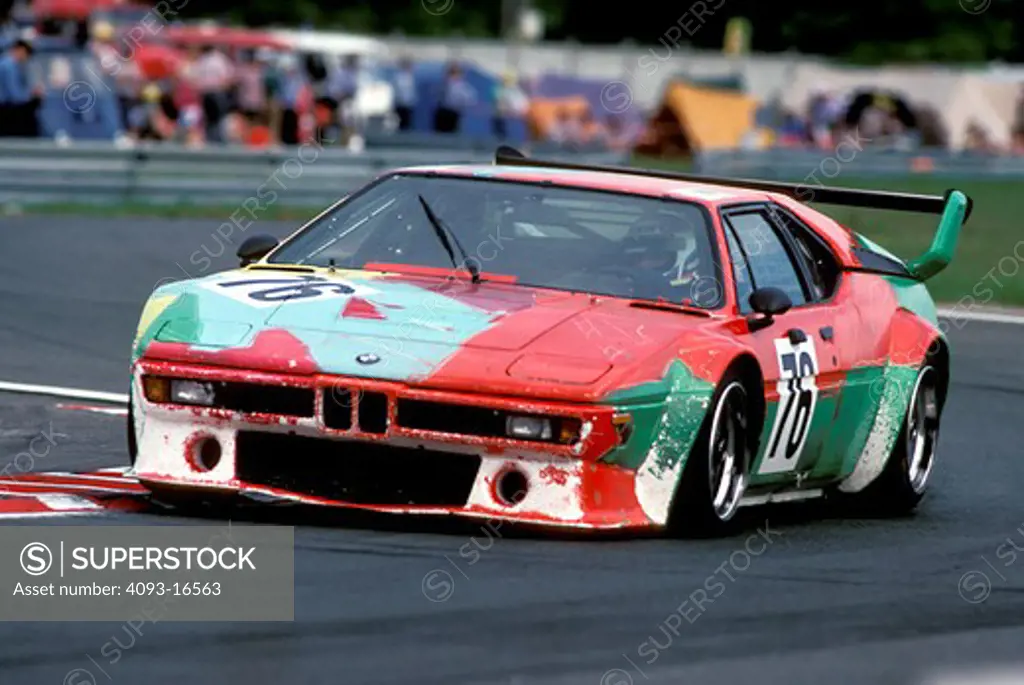 1979 BMW M1 Group 4 Race Version by Andy Warhol and racing at Le Mans, France. Driven by: Marcel Mignot, Hervé Poulain, Manfred Winkelhock