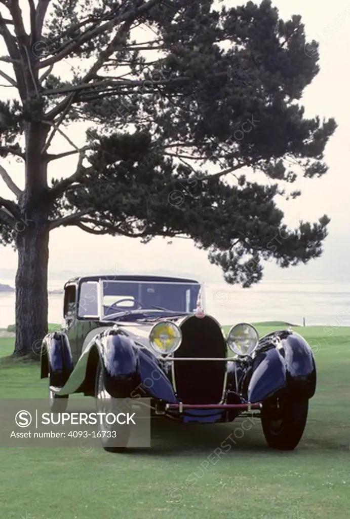 Bugatti Royale Type 41 front 3/4 beauty. The Bugatti Type 41, better known as the Royale, is one of the most extreme luxury cars ever built. It was enormous, with a 4300 mm (169.3 in) wheelbase and 6.4 m (21 ft) overall length. It weighed approximately 3175 kg (7000 lb) and used a massive 12.7 L (12763 cc/778 in¬) straight-8. All six production Royales still exist (the prototype was sadly destroyed in an accident in 1931), and each wears a different body, some having been rebodied several times