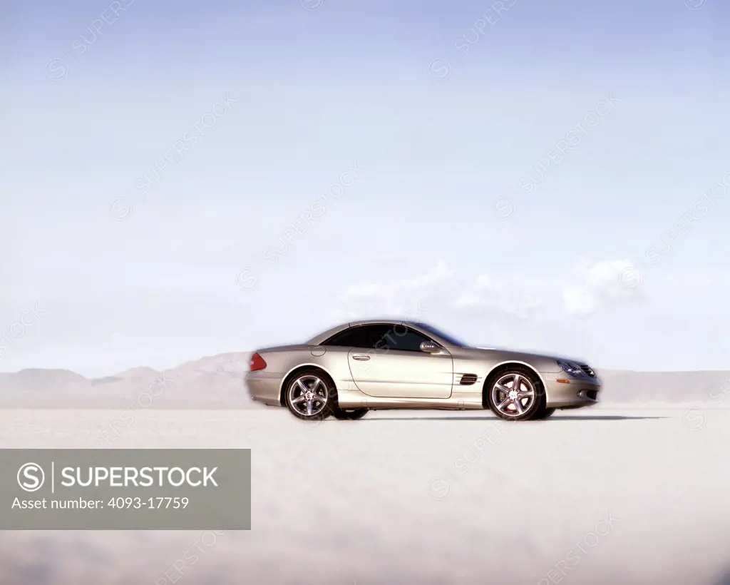 Mercedes Benz SL500 SL-Class 2003 silver dry lake bed