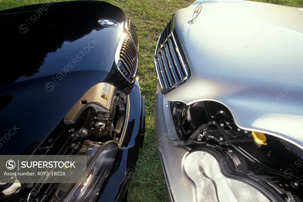 2004 Mercedes Benz C 240 BMW M3 hood bonnet nose front face lights grill pop up unlatched