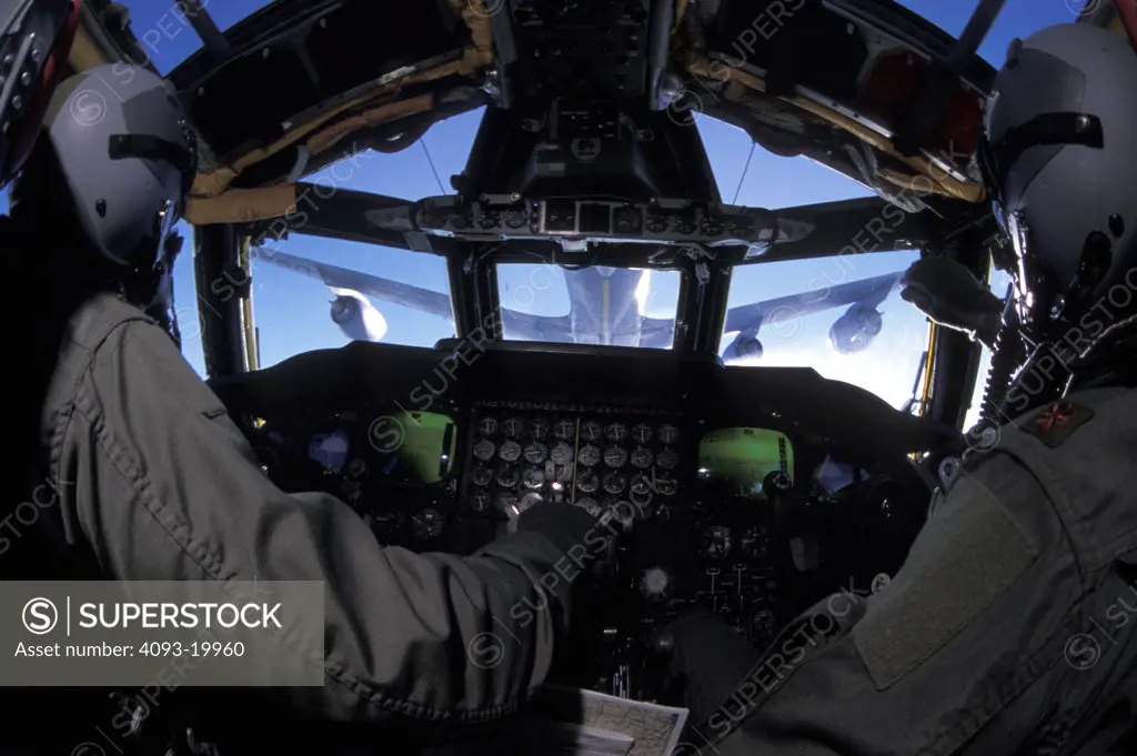 interior detail Military Jets Fixed Wing Boeing Aviat Airplanes KC-135R Stratotanker tanker cockpit pilots in-flight refueling fuel transfer B-52H Stratofortress bomber USAF