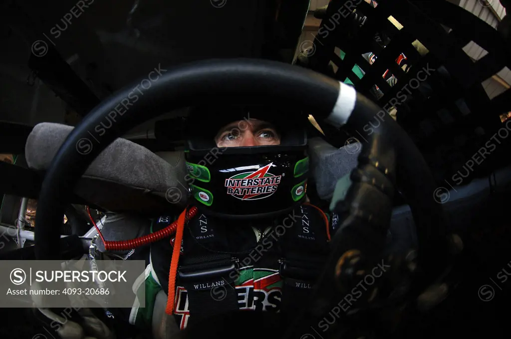 interior Bobby Labonte NASCAR Nextel Cup helmet steering wheel