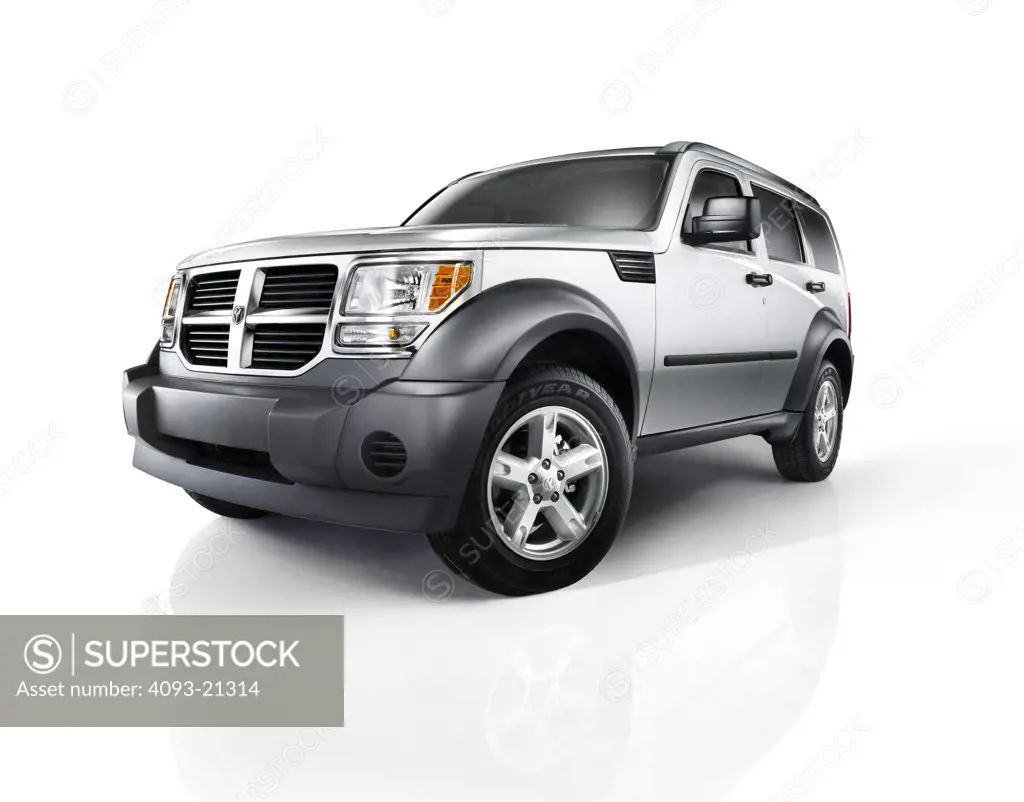 2007 Dodge Nitro in a studio is compact SUV from the Dodge division of DaimlerChrysler. Launched for the 2007 model year at the Chicago Auto Show, the Nitro shares its platform with the Jeep Liberty.