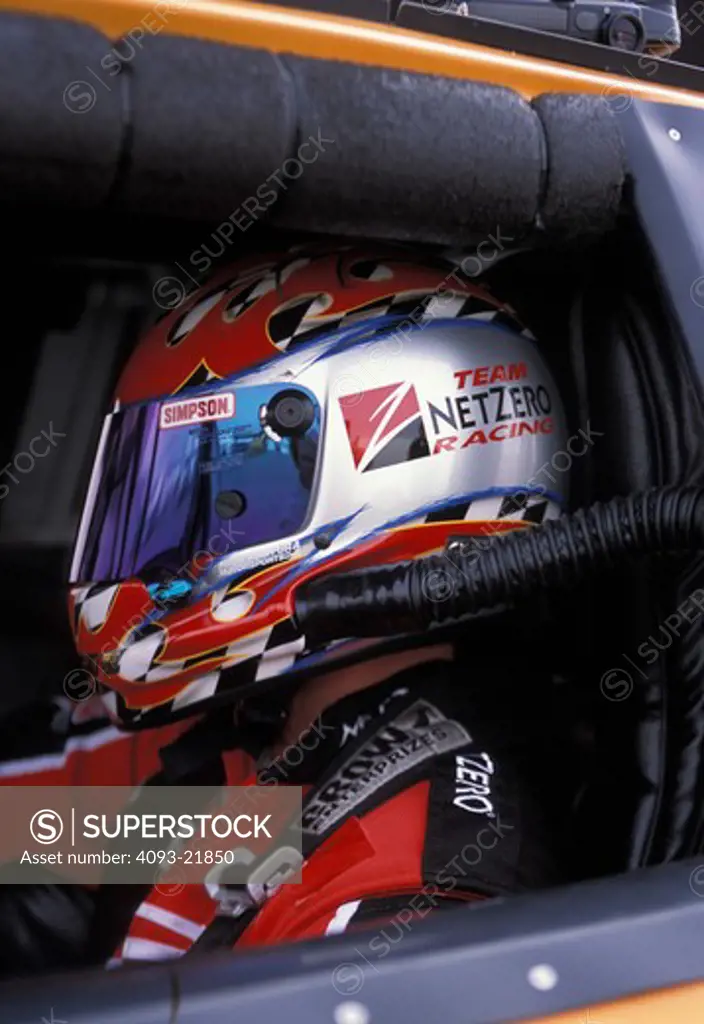 detail NASCAR Ricky Craven cockpit helmet driver race car