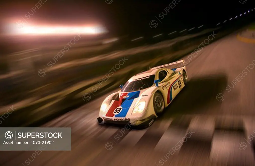 Porsche Grand American Grand-Am Cup Series Daytona Brumos race car finish line checkers lights