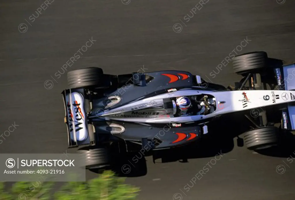 overhead high angle Formula One F1 Kimi Raikkonen McLaren Mercedes silver