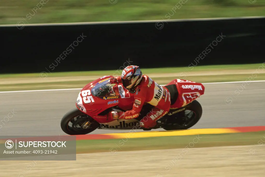 MotoGP Loris Capirossi Ducati red cornering lean