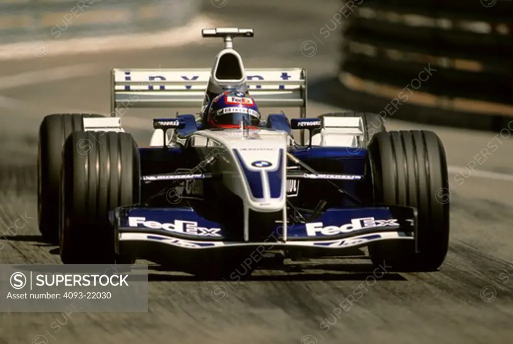 Formula One F1 Juan Montoya Williams BMW blue white Monaco