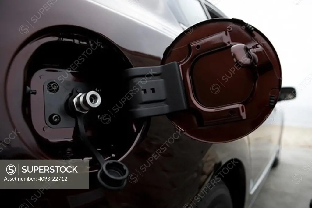 Hydrogen fuel receiver nozzle of a 2009 Honda FCX Clarity, hydrogen fuel-cell ( fuel cell ) powered vehicle.