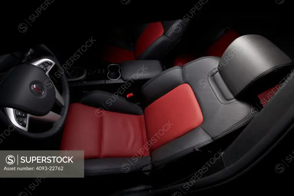Interior view of a 2009 Pontiac G8 showing the seats and steering wheel.