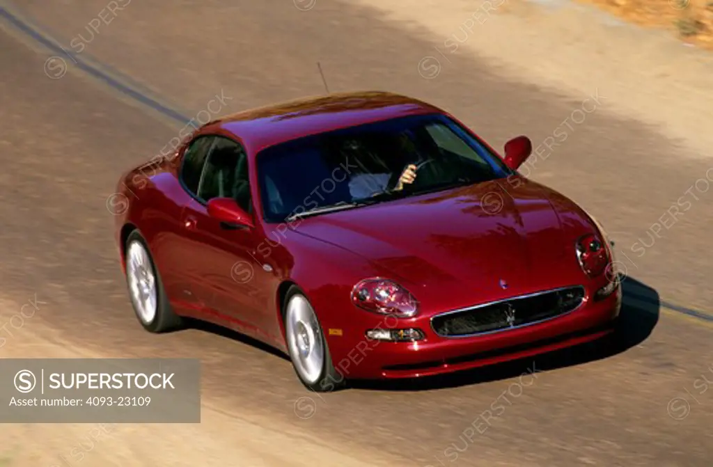 high angle Maserati Coupe 2002 red