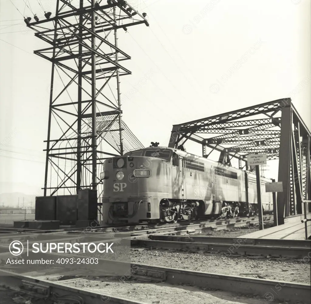 Southern Pacific PA Alco locomotive Union Station Los Angeles 1959 1950s nostalgia street