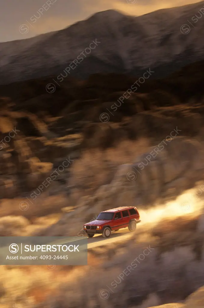 Jeep Cherokee 1998 1990s red dust