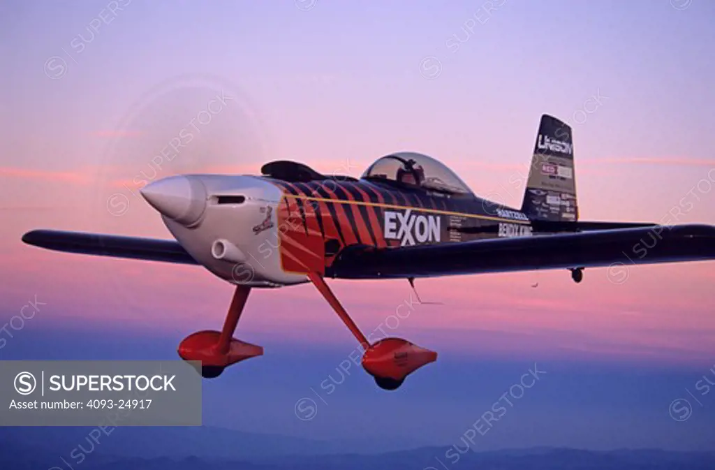 World record holder of more than 12 time to climb records, Bruce Bohannon in the Exxon Flyin' Tiger that broke the records. The aircraft is based on a modified Vans RV-4 and RV-6.